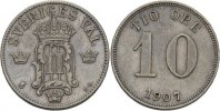 Schweden 10 Öre Oscar II. -