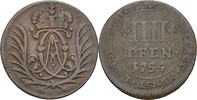 Münster, Bistum 4 Pfennige Clemens August von Bayern, 1719-1761 -