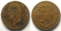 Coins of Monaco 5 Centimes Honoré V (1819-1841) G.102 5 Centimes 1837 MC TTB/TTB+ -