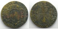 Coins of Lorraine City of Metz Jetons de maîtres échevins Henri-François Poutet (1683-1688) 1683 cuivre TB+/TTB -