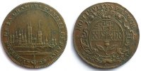 Coins of Lorraine Jeton rond en cuivre Lorraine towns tokens Chambre de ville de Nancy Jeton rond en cuivre 1729 TTB -