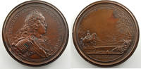 Coins of Lorraine bronze Medals Léopold I (1690-1729) Ferdinand de SAINT-URBAIN Reconstruction des Ponts 1727 bronze 64mm TTB+ -