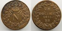 Coins of France 1793-1959 10 Cent 10 Cents G.195 Blocus de Strasbourg, Napoléon I 1815 BB points après Décime et 1815 TB+/TTB -