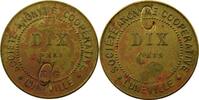 Emergency coins and tokens LUNEVILLE (54) Société Anonyme Coopérative Dix Cmes Laiton, Rond TTB+ -