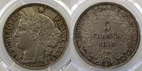 Coins of France 1793-1959 5 Francs 5 Francs G.719 Cérès 1851 A (Paris) PCGS-AU58 SUP -