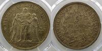 Coins of France 1793-1959 5 Francs 5 Francs G.745 Hercule 1876 A (Paris) PCGS-MS62 SUP/FDC -
