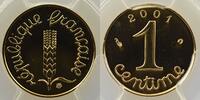 French gold coins 1 Centime 1 Centime G.91 Epi 2001 or PCGS-SP67 BU -
