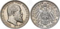 Württemberg 3 Mark 1909 F 3 Reichsmark König Wilhelm II (1891 bis 1918) ... 209.18 元 含税 ＋  83.67 元 运费