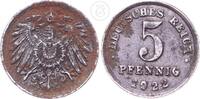 Deutschland - 1. Weltkrieg 5 Pfennig 1922 ss, korrodiert 32.53 元 含税 ＋  83.41 元 运费
