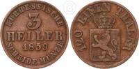 Hessen-Kassel 3 Heller Hessen Kassel Kurfürst Friedrich-Wilhelm I. 1849 - 1866 -