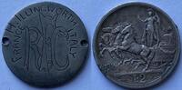Italië Twee lire Engraved memory of love token (trench art, unique piece) -