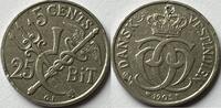 Danish West-India 25 bit some damage above crown -