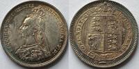 Great-Britain shilling superbe with rainbow patina -