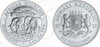 Somalia 100 Shillings Somalia 100 Sh 2013 African Wildlife Elefant Silber -