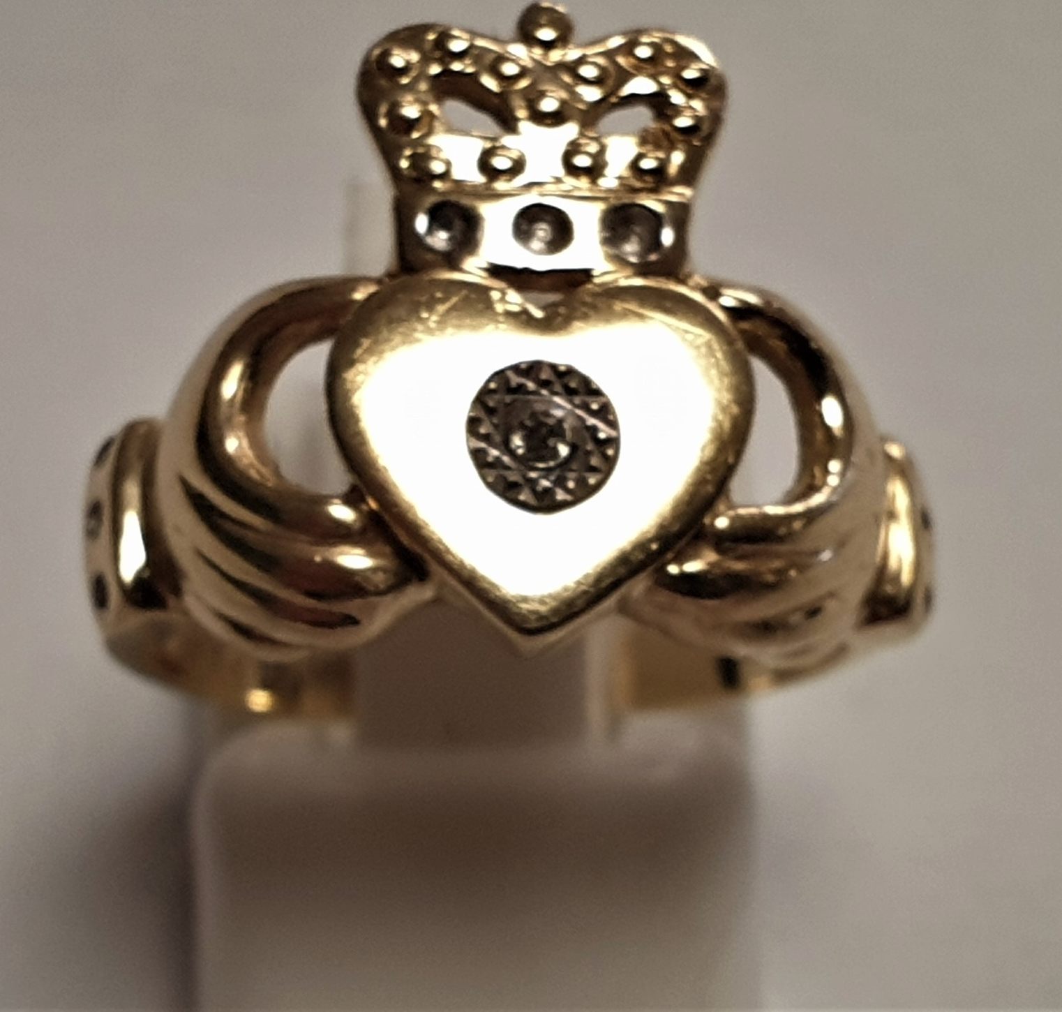 goldring ring 585er gold 14k damenring krone herz