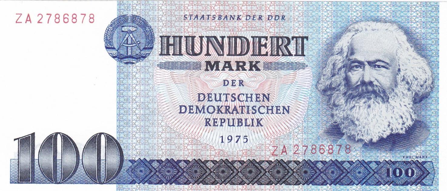 100 mark 1975 deutschland ddr geldschein banknote