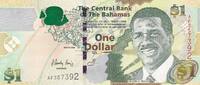 Bahmas 1 Dollar Geldschein Banknote -
