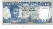 Swasiland 10 Emalangeni Geldschein Banknote König Mswati III. Swaziland -