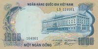 Südvietnam 1000 Dong Geldschein Banknote Viet Nam Cong Hoa -