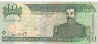 Dominikanische Republik 10 Pesos Geldschein Banknote Republica Dominica Matia Ramon Mella -