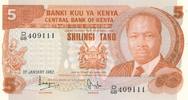 Kenia 5 Shilingi Tano Geldschein Banknote Kenya -