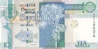 Seychellen 10 Rupees Geldschein Repiblik Sesel -