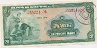 Bank deutscher Länder 20 Mark Banknote Ausgabe für Berlin mit B-Stempel -