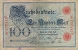 Deutschland 100 Mark Reichsbanknote KN7stelling rot -
