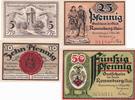 Ronneburg 5 10 25 50 Pfennig 1.5.1921 Vier Notgeldscheine aus Ronneburg ... 41.71 元 含税 ＋  83.41 元 运费