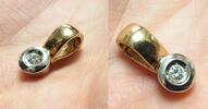 14K 585er Gold Anhänger Brillant 0,10 Ct bicolor Clip Goldanhänger -