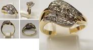 Antiker Goldring Ring 585er Gold Brillantring 0,50 Ct Gelbgold 14 Karat Brillant -
