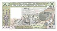 500 Francs Banque Centrale des Etats Afrique de L´Ouest -
