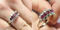 18K Goldring 750 er Gold 1,40 Ct Damenring Brillantring Brillant Ring Rubin -