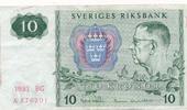 Schweden 10 Kroner Geldschein Banknote Tio Kronor -