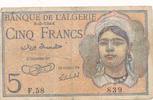 Algerien 5 Francs Geldschein Banknote -