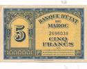 Marokko 5 Francs Geldschein Banknote Maroc -
