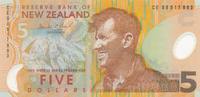 Neuseeland 5 Dollars Geldschein Banknote Five Dollars Reserve Bank of New Zealand Plastik -