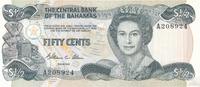 Bahamas 1/2 Dollar Fifty Cents Geldschein Banknote -