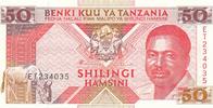 Tansania 50 Shilingi Geldschein Banknote Shilingi Hamsini Benki Kuuya Tanzania -
