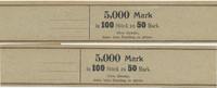 Deutschland Alte Banderollen 2 Stück je zu 5,000 Mark in 100 Stück zu 50 Mark -