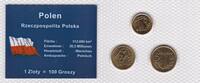 Polen 1 2 5 Groszy Münzen Set original verschweißt -