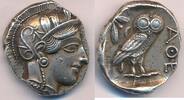 Griechische Münzen Tetradrachme Attica Attika Athen Eule zentriert -