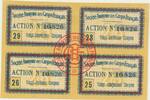 Frankreich 4 x Coupon Societe Anonyme des Cargos Francais mit Stempel -