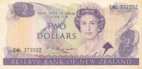 Neuseeland 2 Dollars Geldschein Banknote one Dollar Reserve Bank of New Zealand -