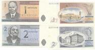 Estland - Eesti - Estonia 1 Kroon und 2 Krooni Geldschein Banknote 2 Stück -