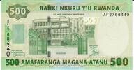 Ruanda 500 Cinq Cents Francs 2008 Banknote Geldschein unc 83.67 元 含税 ＋  83.67 元 运费