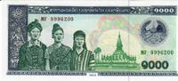 Laos 1000 Kip Banknote Geldschein -