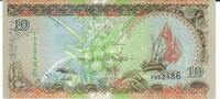 Malediven 10 Rufiyaa Banknote Geldschein -