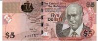Bahamas 5 Dollars Banknote Geldschein -
