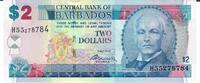 Barbados 2 Dollars Banknote Geldschein -